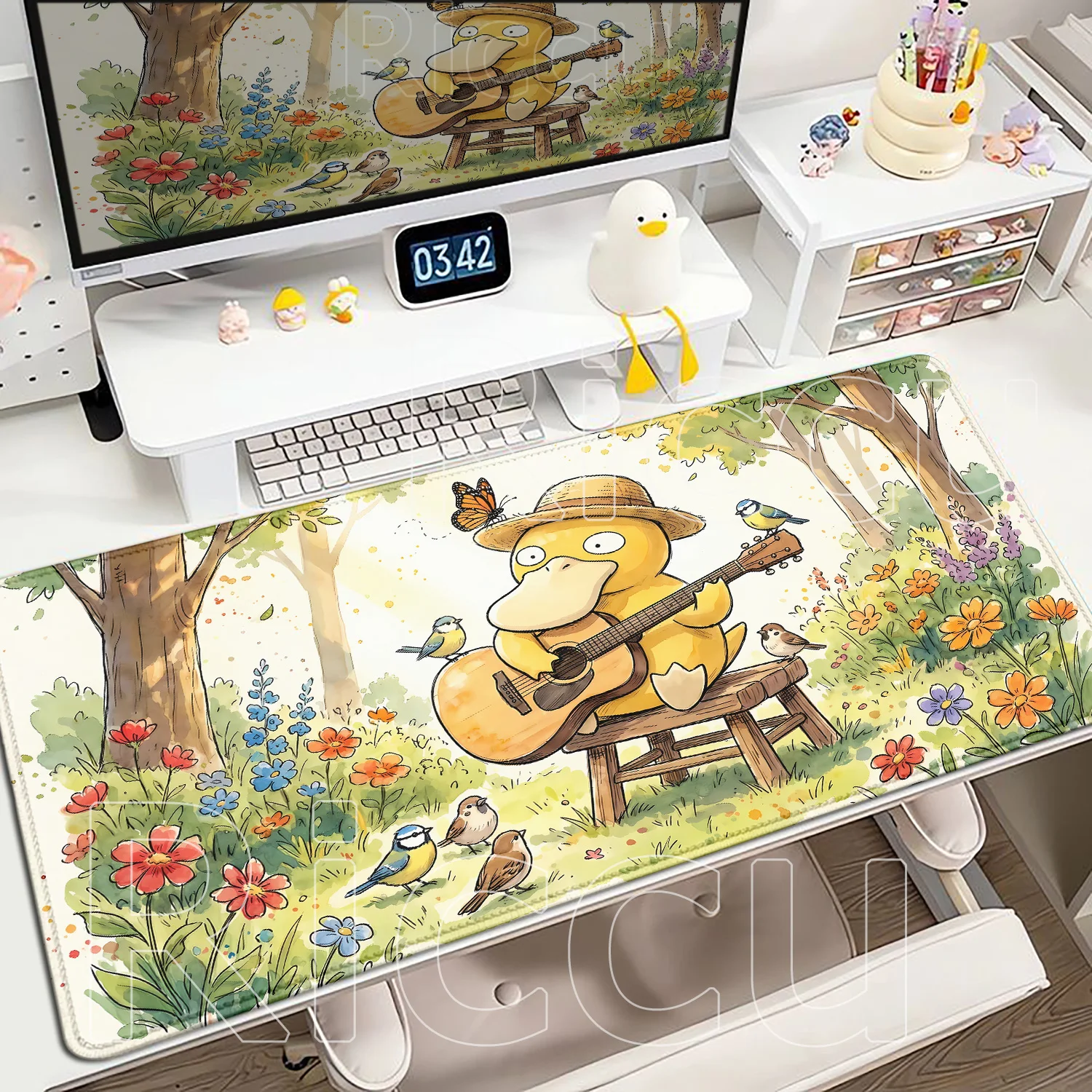 New Arrival Cartoon Lawaii Psyduck Anime Mouse Pad Large Gamer Keyboard Pokemon Desk Mouse Mats Gaming Laptop Office Pc Mousepad