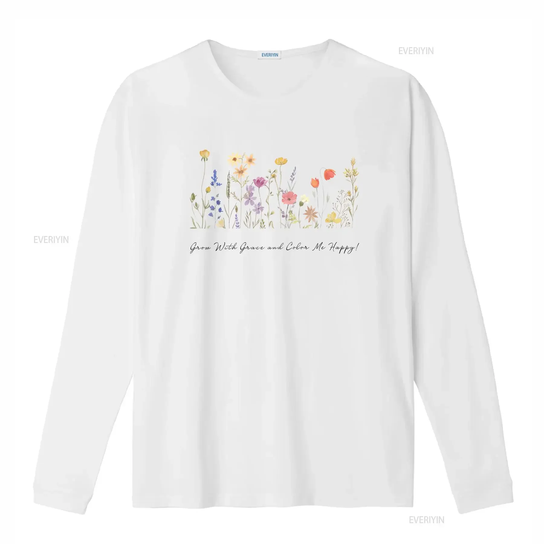 ألوان مائية حديقة الأزهار تي شيرت الزهور البرية الساطعة المرأة الفنية النباتية الربيع الصيف قمة الموضة فكرة عاشق الطبيعة #2