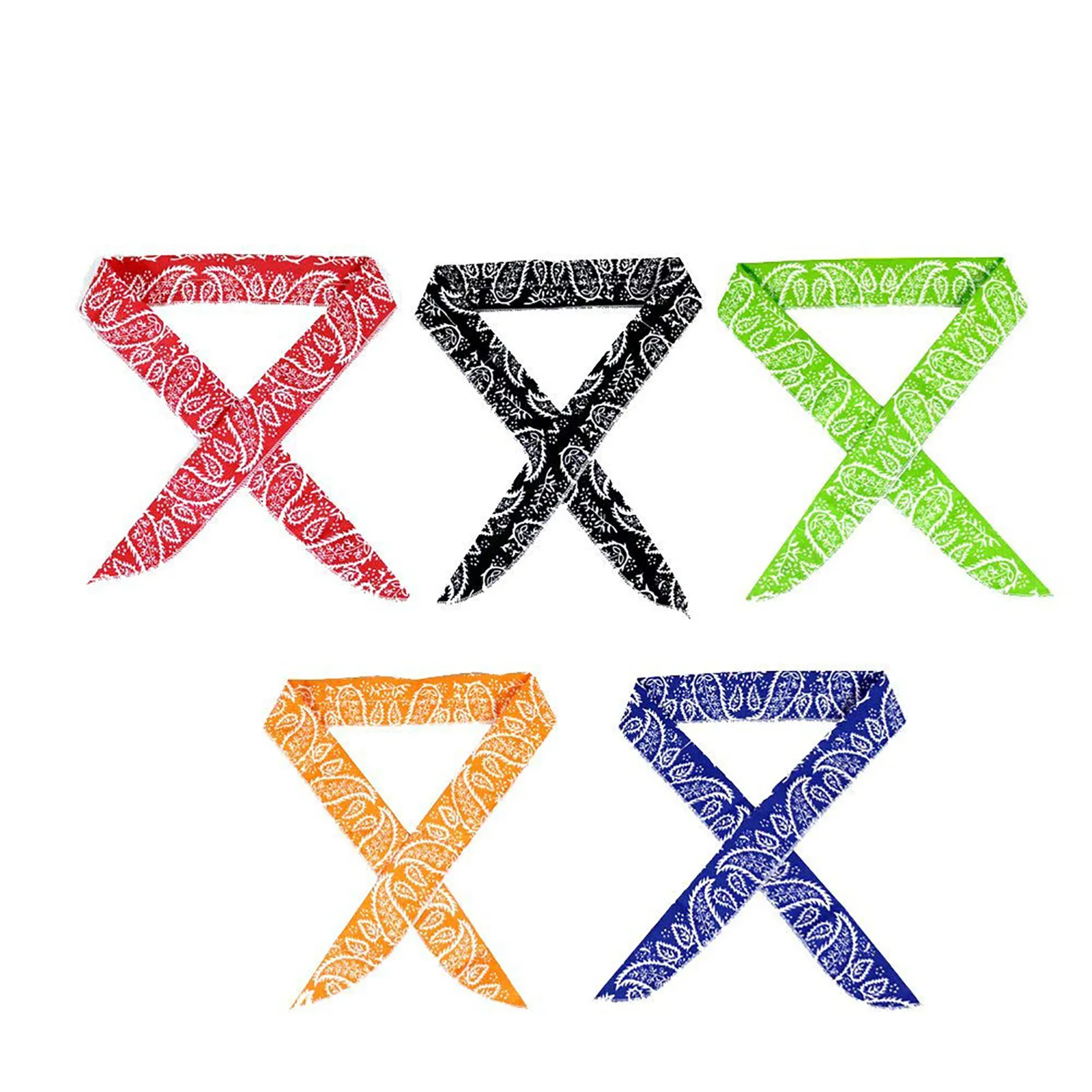 

5 Pcs Cool Scarf Neck Wrap Cooling Bandana Scarf Chill Ice Sports Towel Wristband for Camping Running Golf Gym Beach Travel