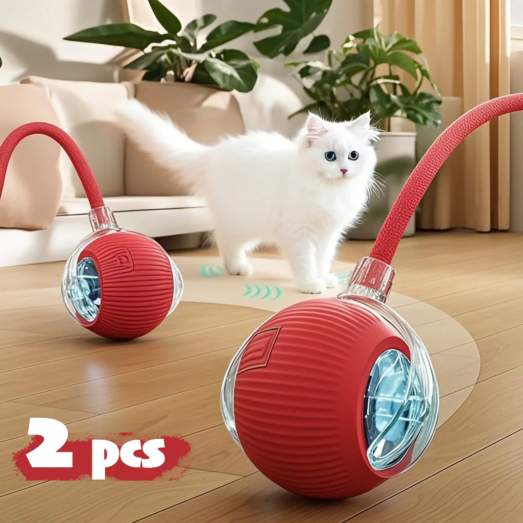 Kat Interactief Bal Speelgoed Automatische Rollende Bal Faux Staart USB Oplaadbaar Smart Huisdier Elektrisch Speelgoed Kat Training 1 ~ 3 stuks