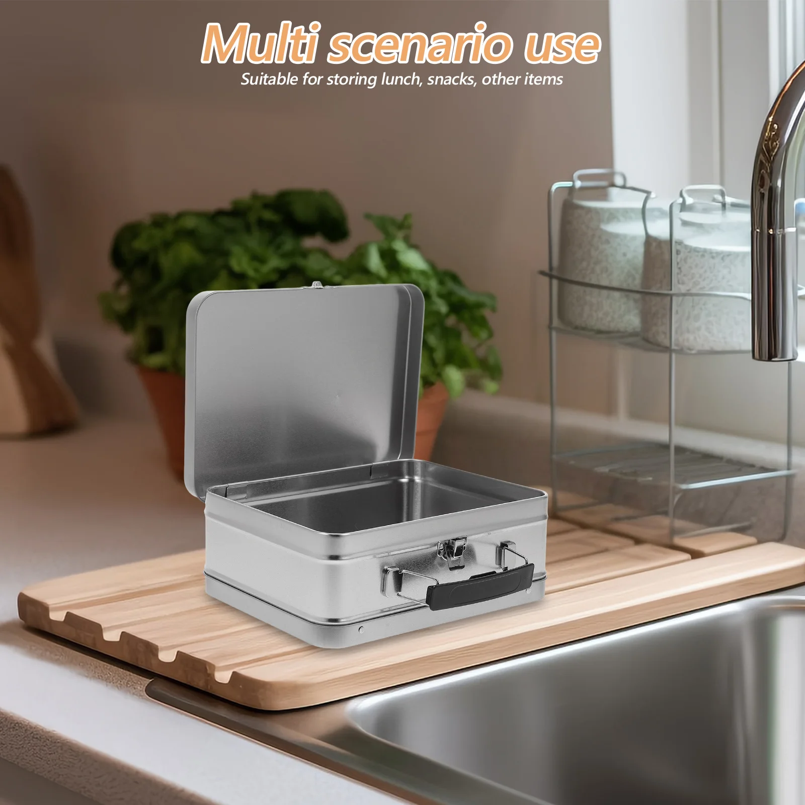 Handheld Gift Tin Box Retro Metal Lunch Container Leakproof Storage For Food Snacks Bento Cookie Tins Vintage Style