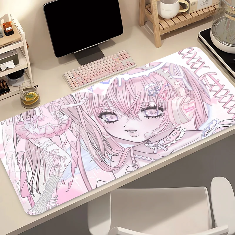 マウスパッド 滑り止め ゲーミング HD マウスパッド ゲーマー Eスポーツ かわいい マウスマット ゲーム メカニカルキーボードパッド アニメガール 拡張デスクマット