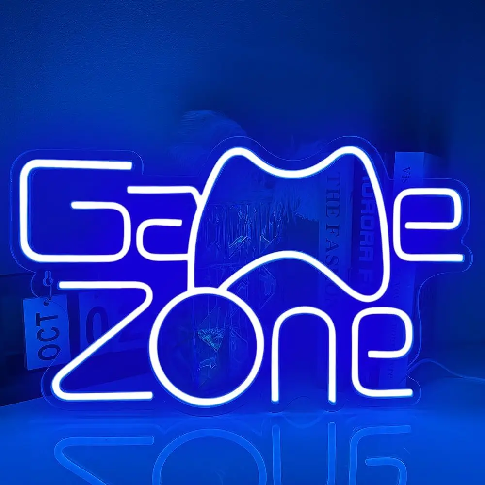 Game Zone  Neon Sign LED Neon Light for Wall Decor USB Powered for Bedroom Bar Shop Game Room Man Cave Decor Gift for Game Lover