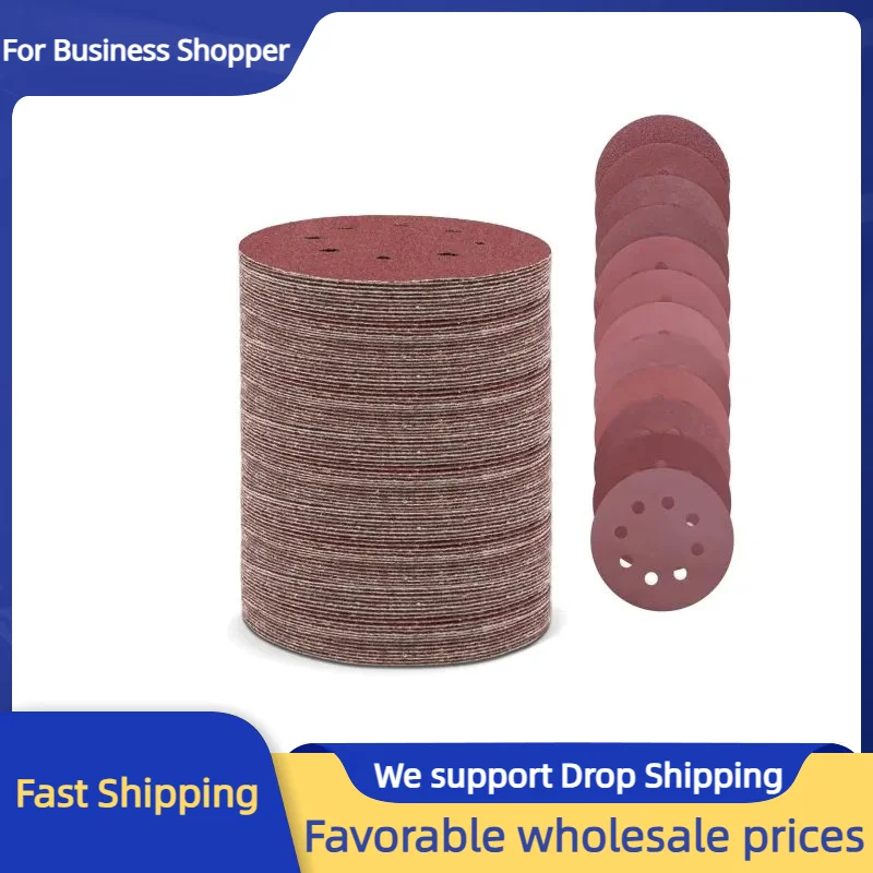 

120Pcs Sandpaper 5Inch 8Hole Sanding Disc 125mm for Round Orbital Sanders 40 to 800 Mixed Grit for Wood Metal Rust Removal Paint