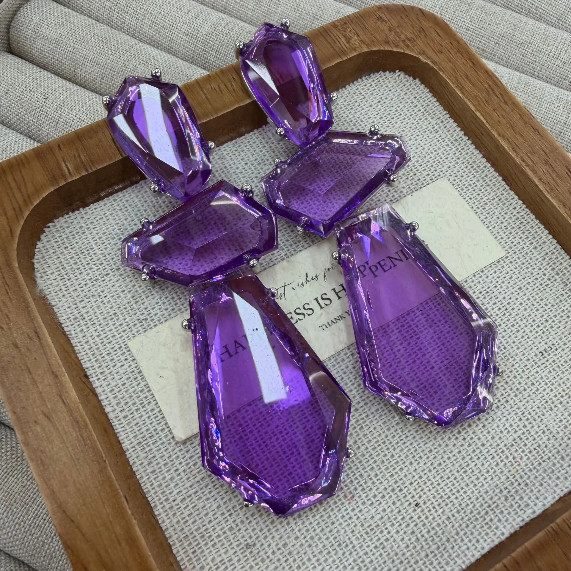Fashion Resin Earrings for Women Irregular Geometric Long Dangle Drop Earrings Purple Red Coffee Statement Jewelry Club Party