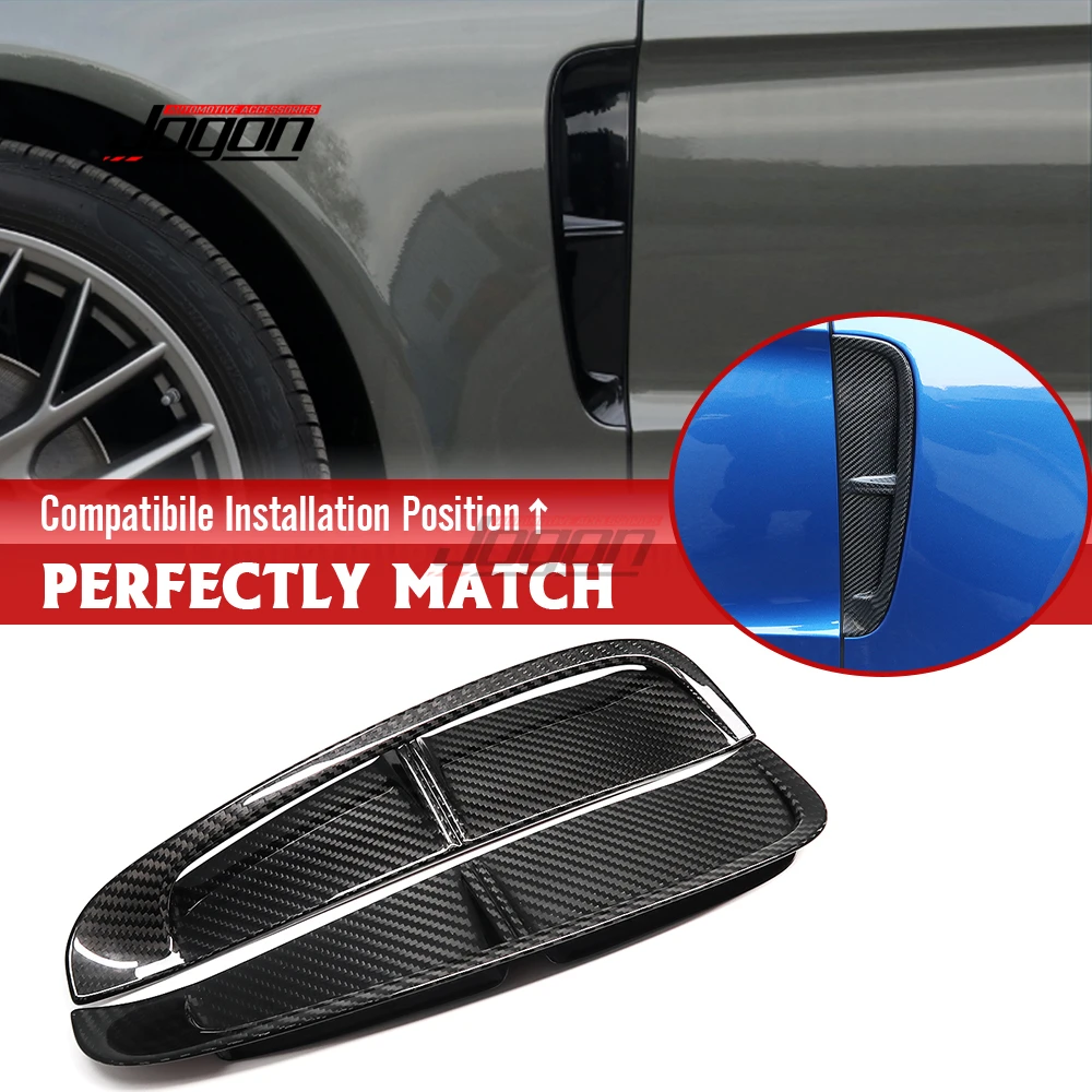 

2X For Porsche Panamera 971 2017 2018 2019 2020 2021 Dry Carbon Exterior Car Side Fender Air Vent Cover Sticker Trim Decoration