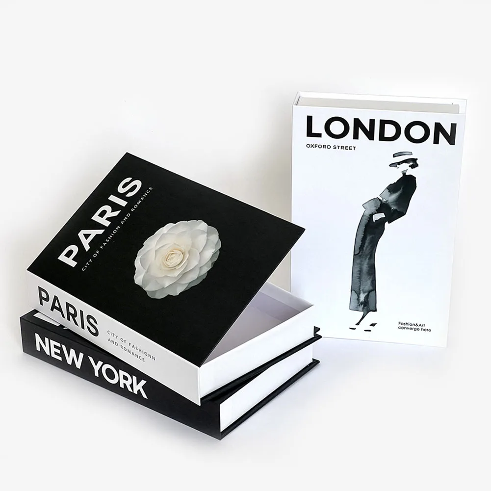 

Fashion Fake Books Decor Luxury Decorative Book Designer Simulation Books Gifts Jewelry Beads Earring Case Organizer