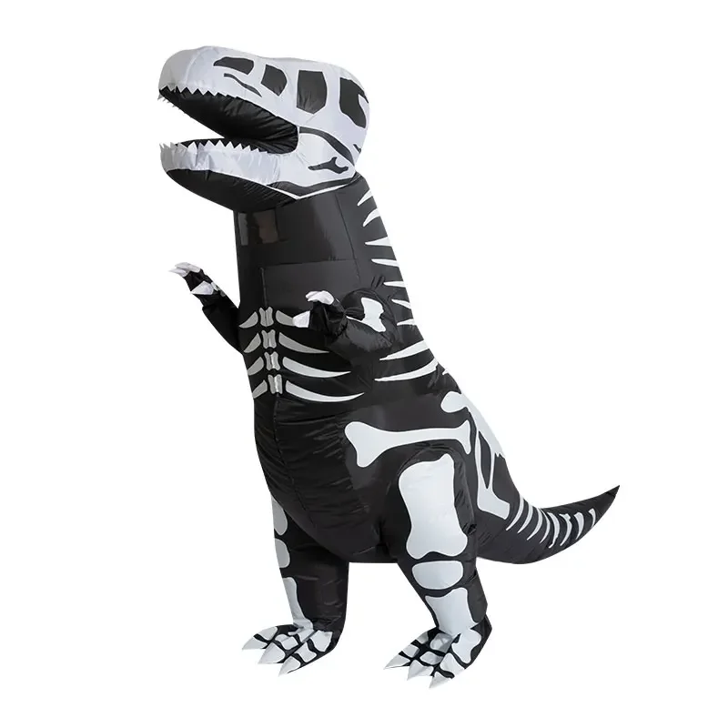 Halloween Carnival Adult Kids Anime Cosplay Masquerade Dino Suit Party Skeleton Tyrannosaurus Rex Dinosaur Inflatable Costume