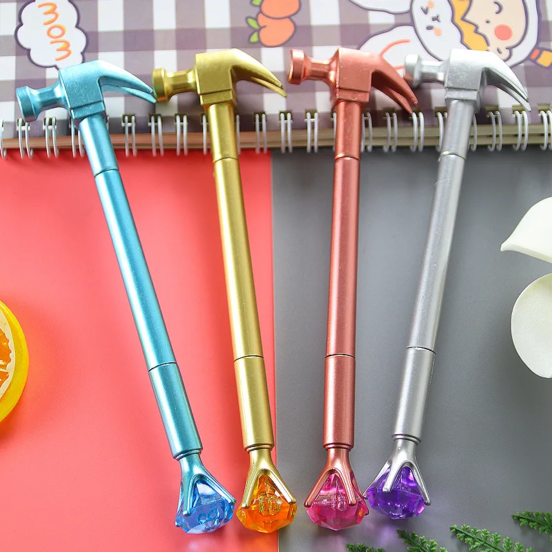 50PCS  Creative Diamond Hammer Styling Pen High Appearance Student Stationery Rollerball pen Cute School Supplies