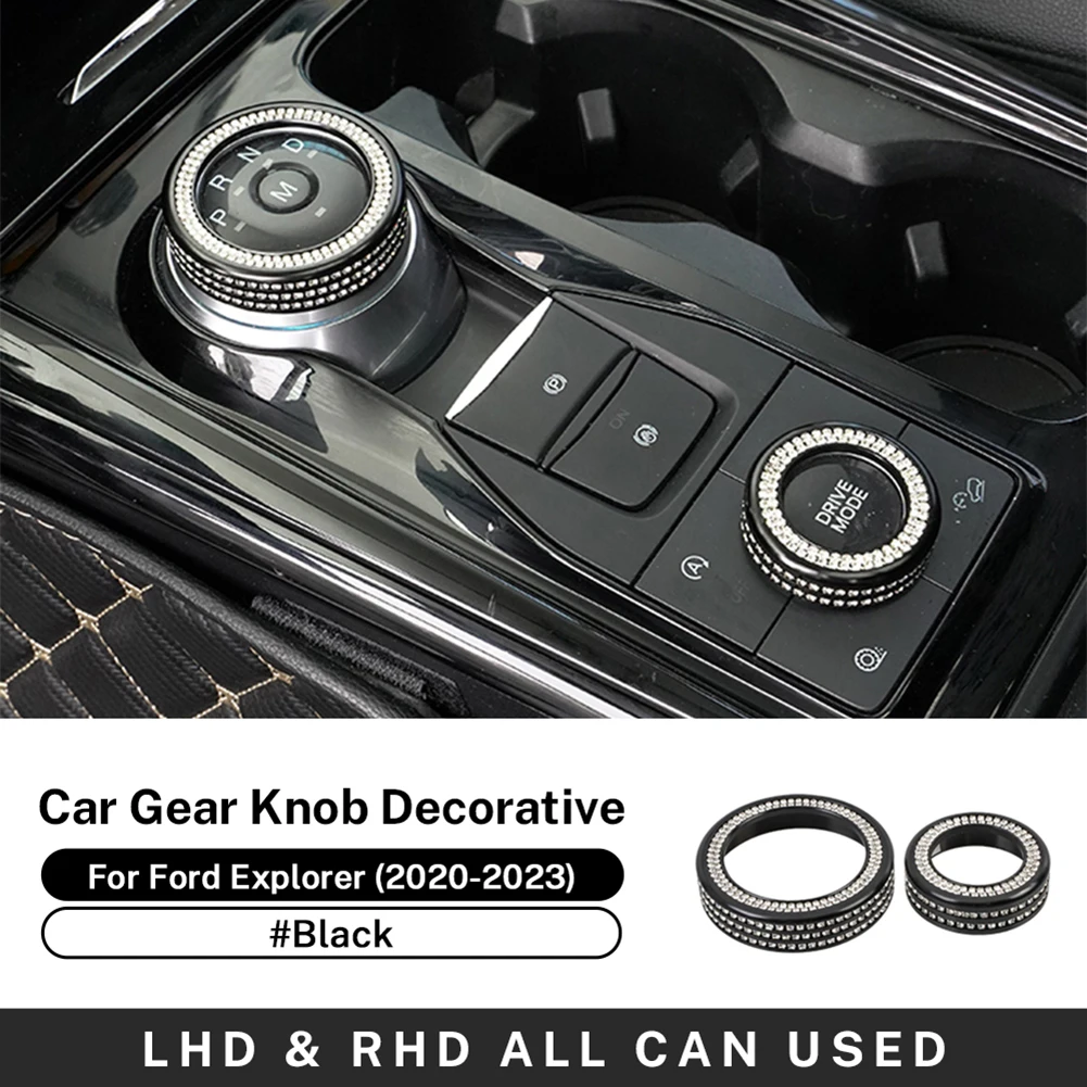 

For Ford Explorer 2020-2023 Interior Decoration Center Console Trim Silver Easy Install Gear Knob Cover Stylish Decor