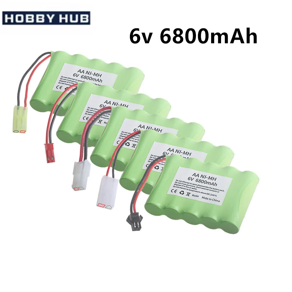 Paquete de batería recargable Ni-MH AA de alta capacidad de 6v 6800mah para juguetes RC, tanques de coches, trenes, piezas de herramientas para Robot barco, batería de 3000mAh