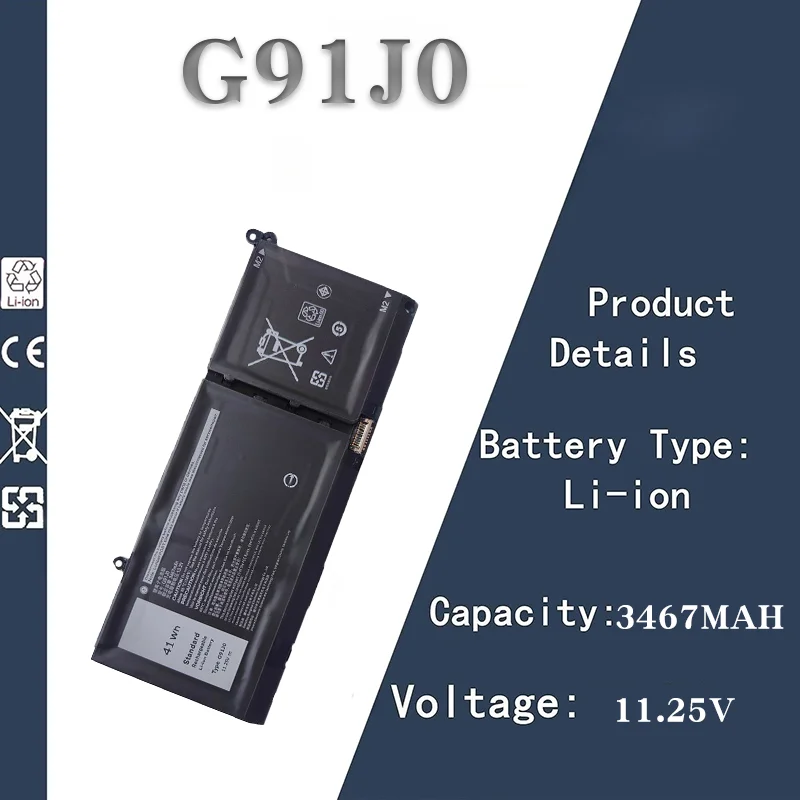 

Аккумулятор для ноутбука Dell Inspiron 5518/5418/5415/5515/7415 — совместим с G91J0 | Сменный аккумулятор 11,25 В, 3467 мАч