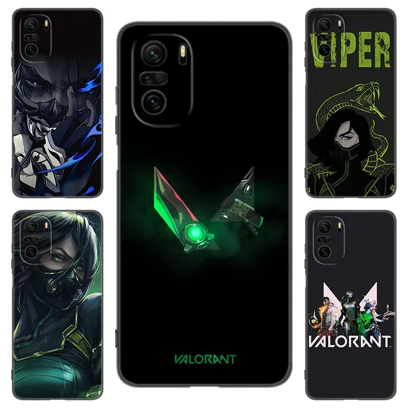 Valorant Game Black Silicone Phone Case For Xiaomi POCO X3 X4 NFC F4 GT F5 F6 M4 M6 X5 X6 NEO Pro 5G M5