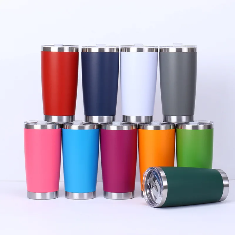 20oz High Color Double Layer Stainless Steel Insulated Cup Car Cup Ice Cream Cup Beer Cup Outdoor Portable Water Cup