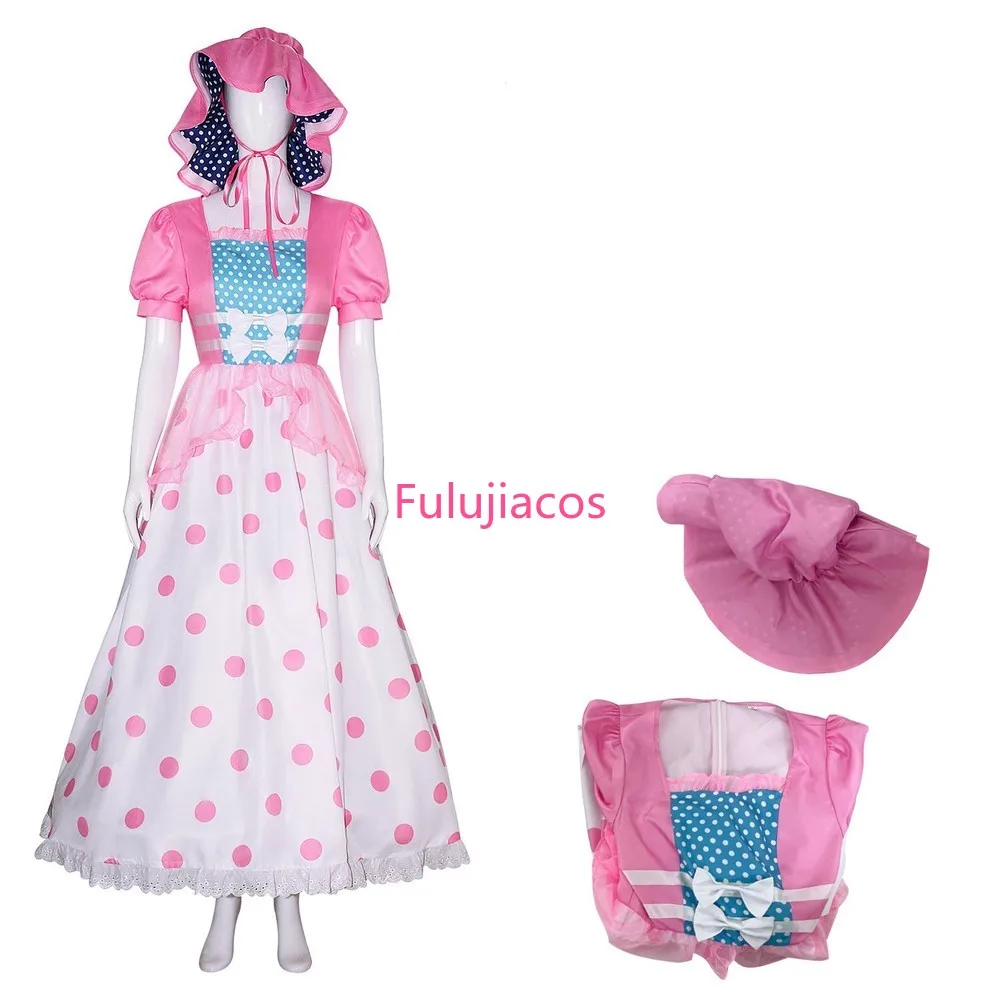 

Fulujiacos Anime Bo Peep Cosplay Costume Disguis Dress Woman Girl Dress Gift