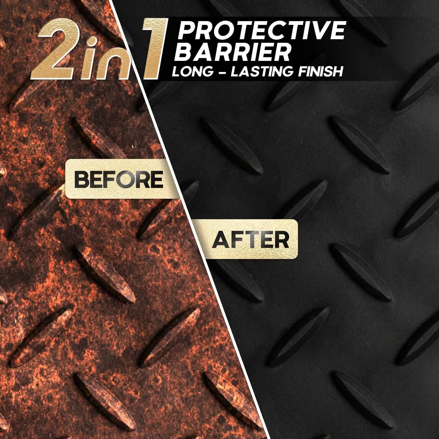 2-in-1 Rust Converter & Metal Primer Paint Heat & UV Resistant, Black Finish for Automotive, Marine, Industrial Metal Protection