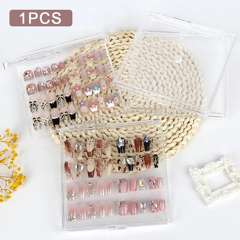 Nail Art Organizer Transparent Plastic Packaging Box Nail Enhancement Storage Jewelry Necklace Display Gift Box