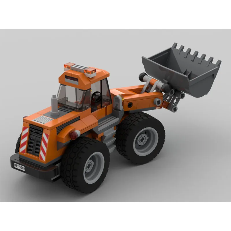 

MOC-176702 Новый маленький строительный колесный погрузчик, строительные блоки, модель231 деталей, MOC, креативные строительные блоки для мальчиков и детей на день рождения, игрушка в подарок