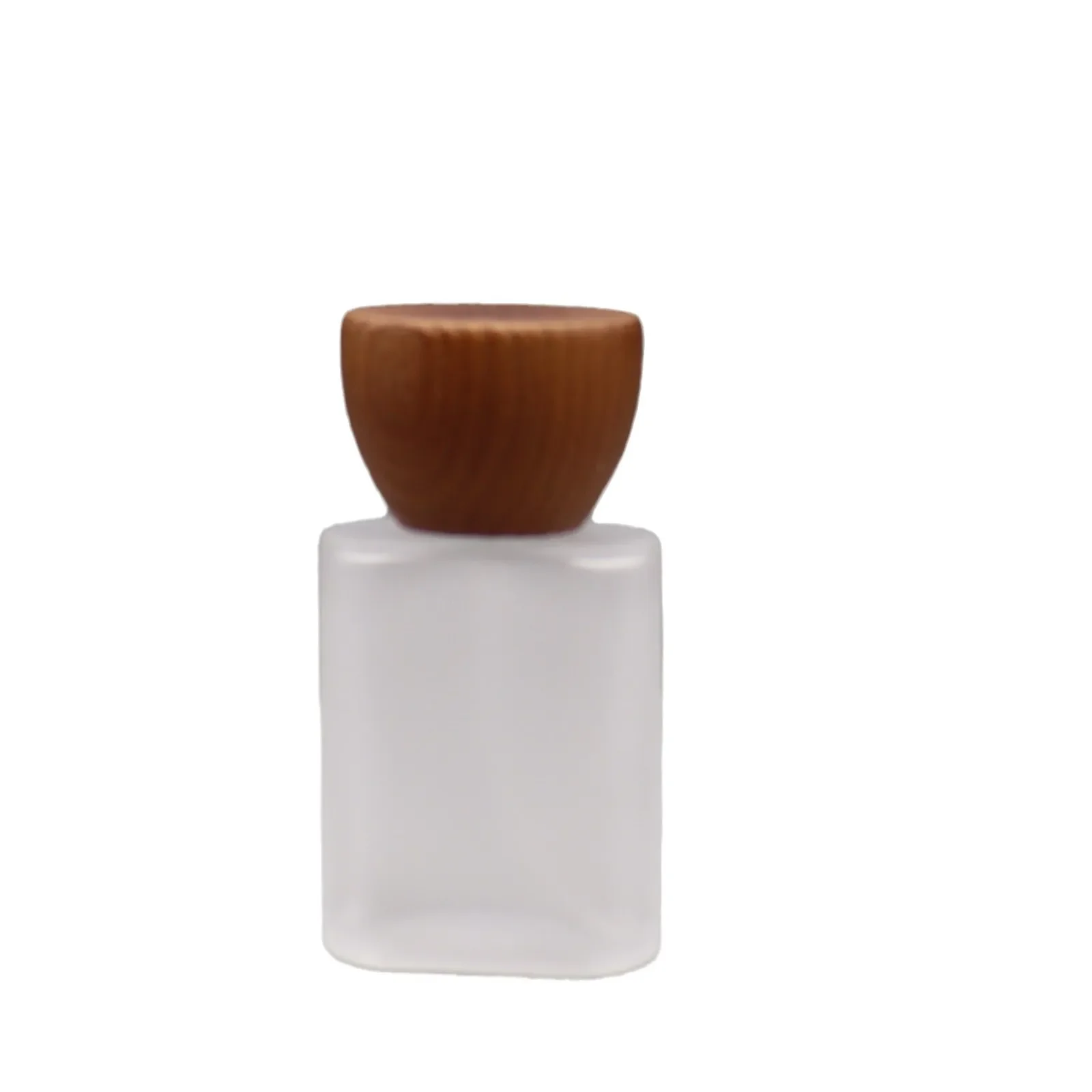 30ML Glass Perfume Bottle Matte Refillable Spray Bottle with Mini Cone Wood Cap for Perfume Dispenser Bottle Empty Makeup