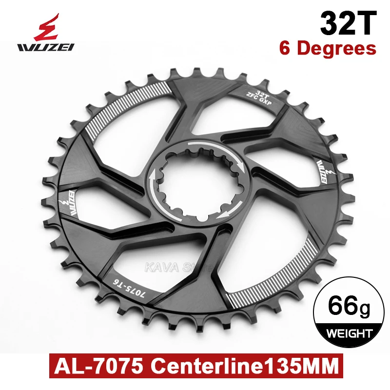 WUZEI MTB 3 Bolt Chainring 30T 32T 34T 36T 38T 40T 42T Offset 1mm/3mm/6mm CNC Sprocket for Sram 11/12S NX XX XO GX GXP11