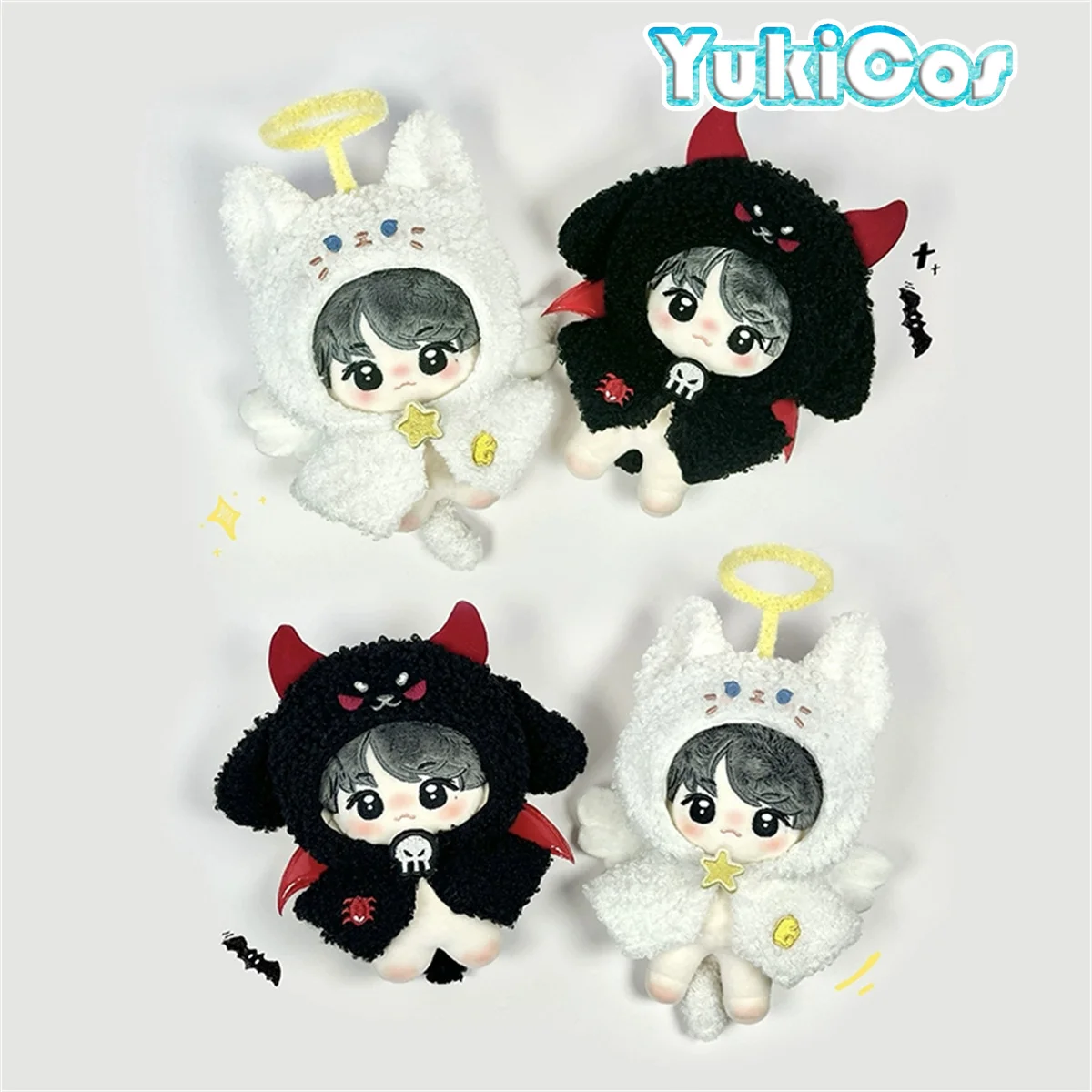 No attributes Angel Demon Cloak Cute CP Costume for Stuffed 10cm Plush Doll Accessories Doll's Clothes BJ Feb