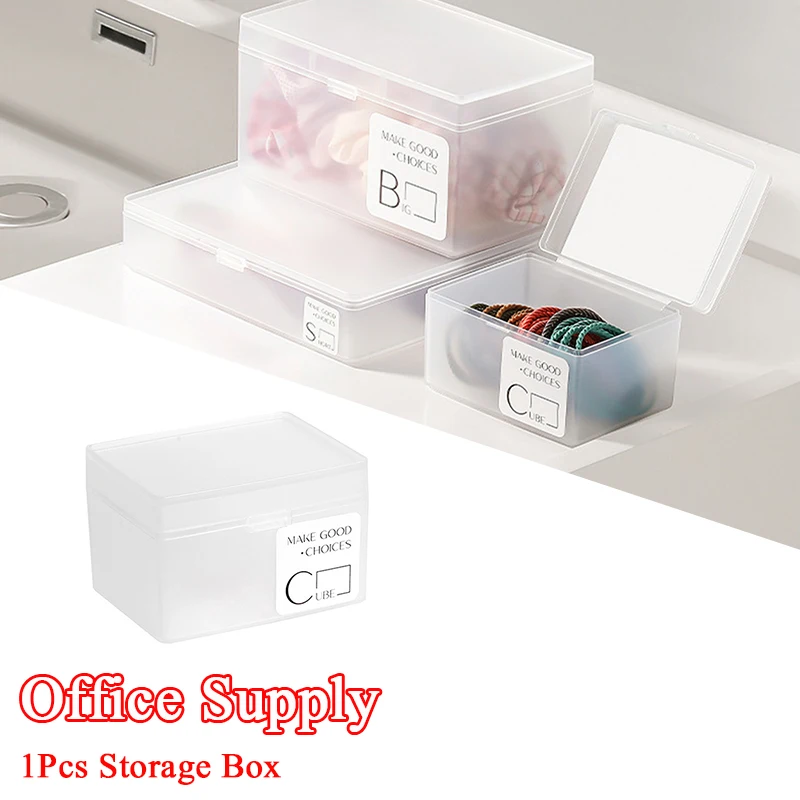Transparent Plastic Storage Box Photocards Small Card Stickers Organizer Box Desk Organizer Subpackage Holder Stationery