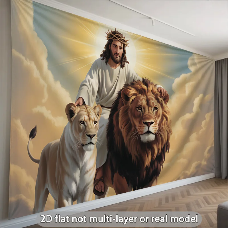 Tapiz con diseño de león de músico de reggae VIKAMA. Impresión de Estilo Artístico Retro. Tapiz decorativo de pared de estilo moderno y personalizado para sala de estar y dormitorio