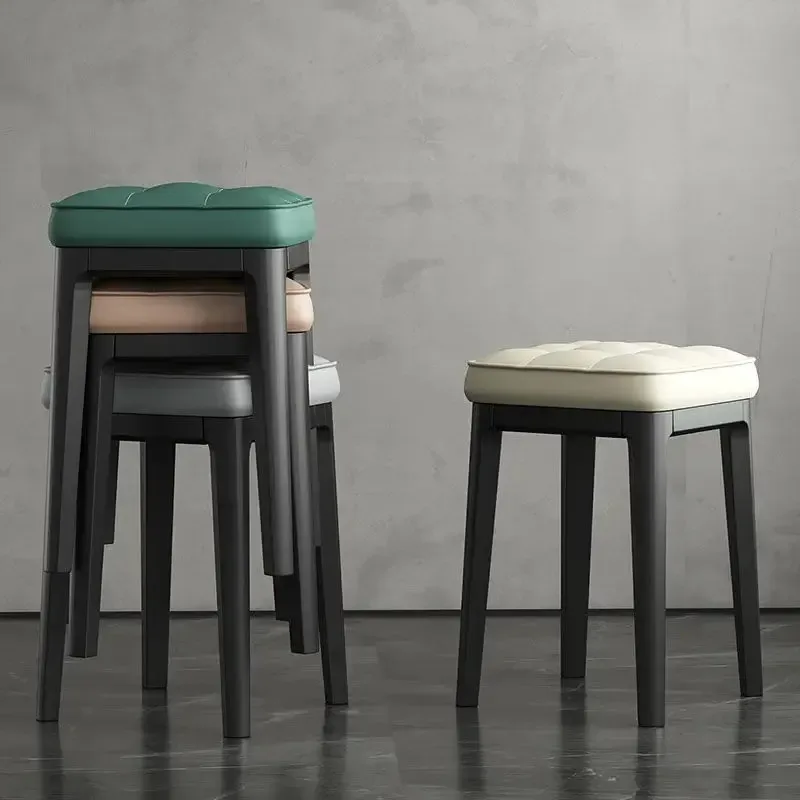 Household Scandinavian Light Luxury Soft Package Dining Stool Thickened Stool Dining Table High Stool