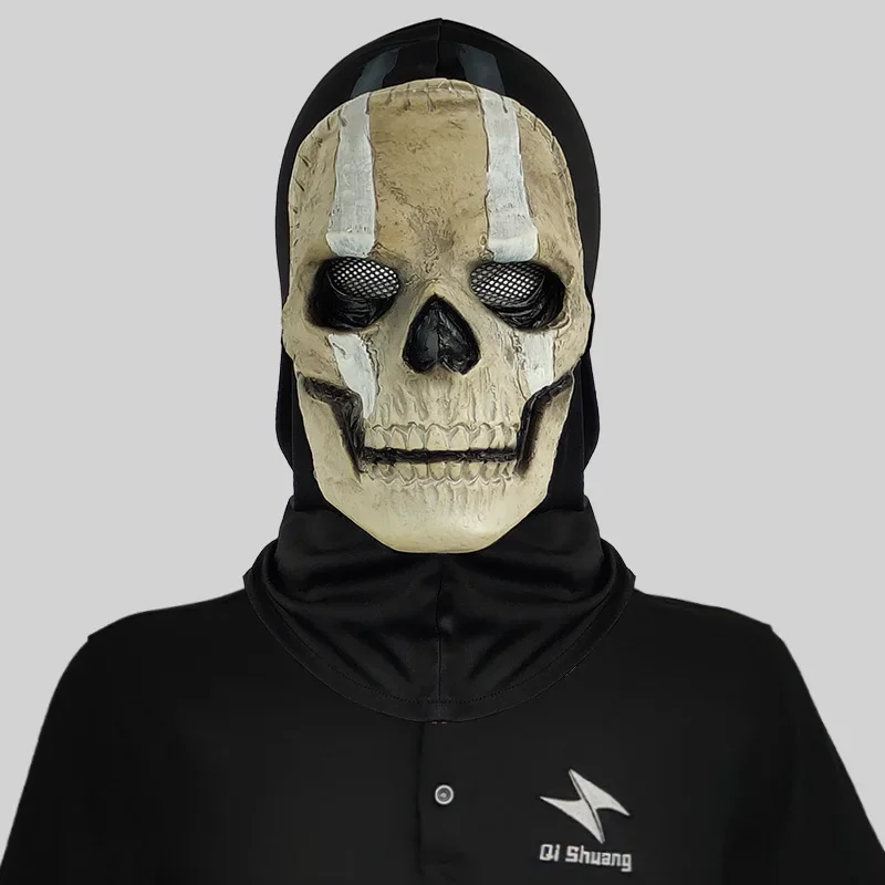 2025Masque de crâne fantôme d'horreur unisexe pour Halloween, couvre-chef en Latex MW2, casque de Cosplay, accessoire