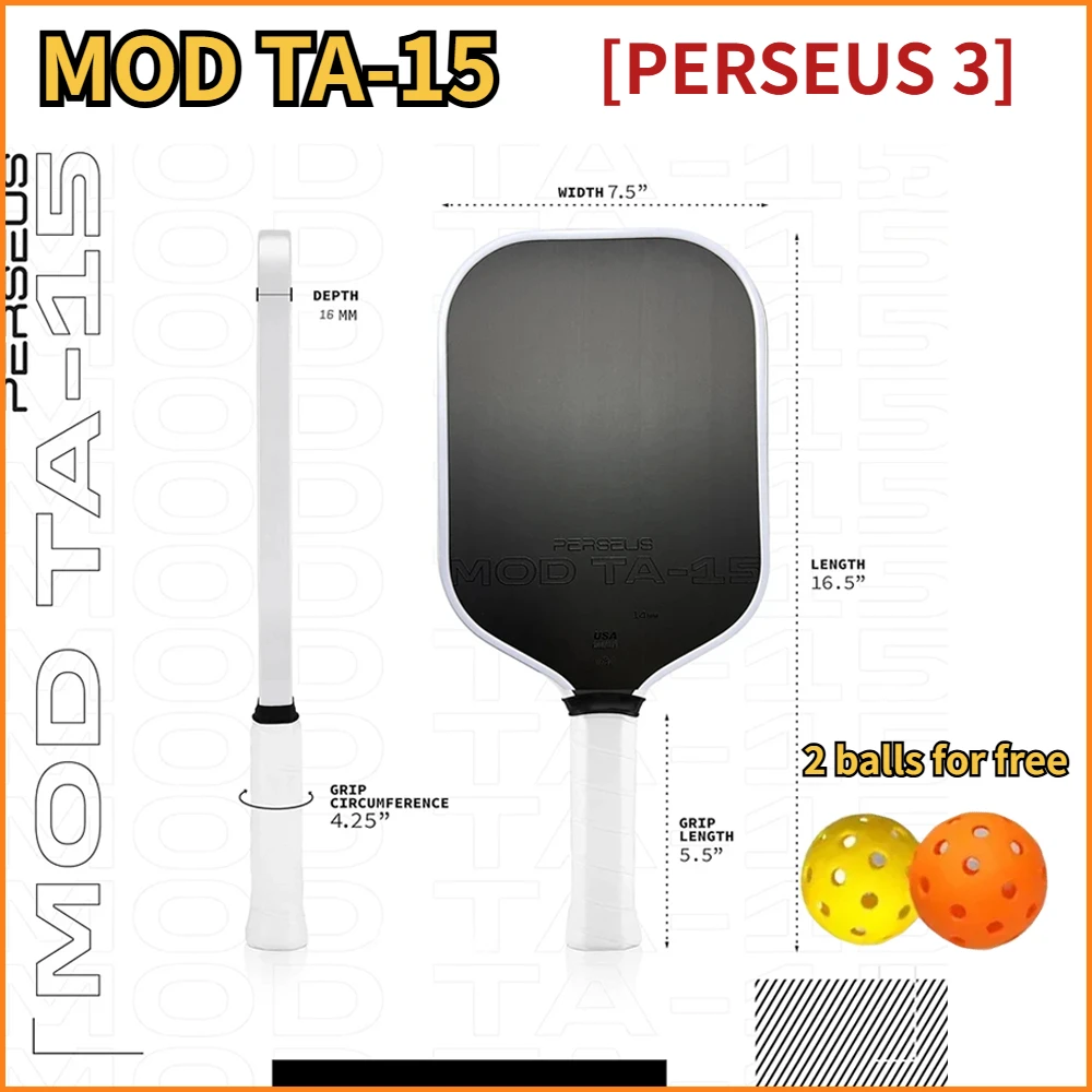 Perseus 16mm Pickle MOD TA-15 Pro Player Edition GEN3 Propulsion EVA Foam Filling Core Pickleball Paddle Racket USAPA Approved