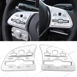 Car Steering Wheel Button Panel Cover Trim Sticker For Mercedes Benz C E A B Class GLC GLB GLE GLS W177 W205 W213 A200L 2020-24