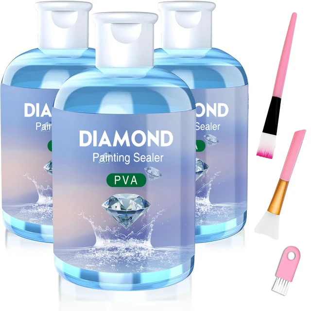 Zestawy kleju do malowania diamentów 120 ml z 3 pędzlami Klej do puzzli Akcesoria i narzędzia do malowania diamentów dla dorosłych