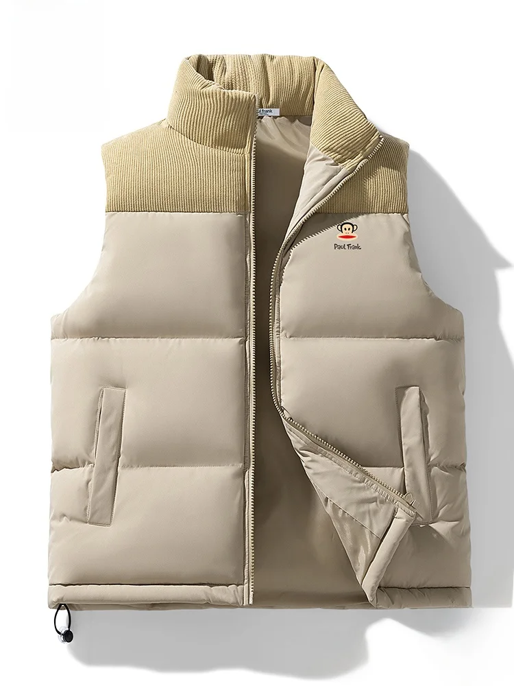 

PaulFrank Monkey Thienened Casual Vest Men's Faion Brand High-End Feel Autumn Winter Cotton Vest Zipper Decoration Polyes...