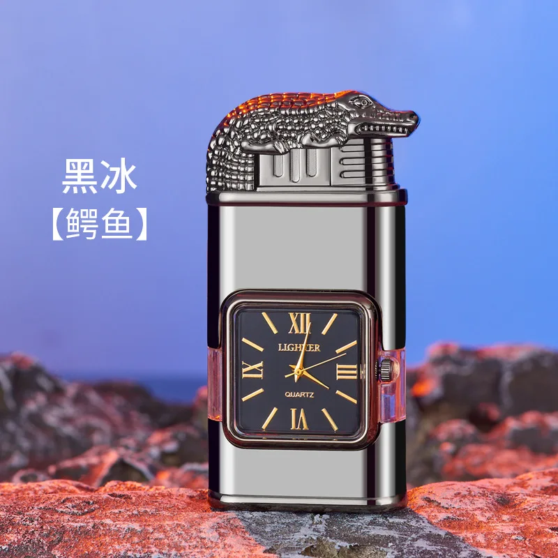 Embossed Three-dimensional Pattern Double Fire Inflatable Lighter Multifunction with Dial Visual Gas Chamber Direct Lighter