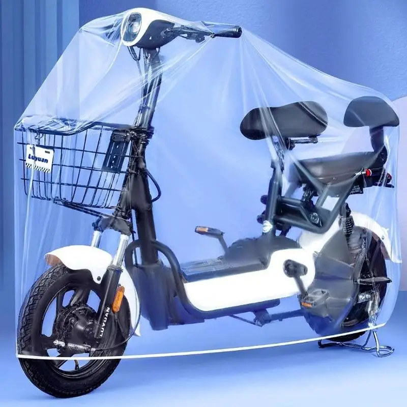 Waterproof Motorcycle Cover Transparent and Thickened Sunproof and Dustproof for Outdoor All Weather Use