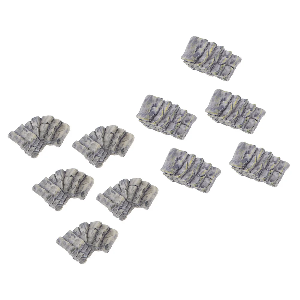 

10 Pcs Fairy Garden Stone Steps Mini Accessories Stair Ornaments Miniature Resin