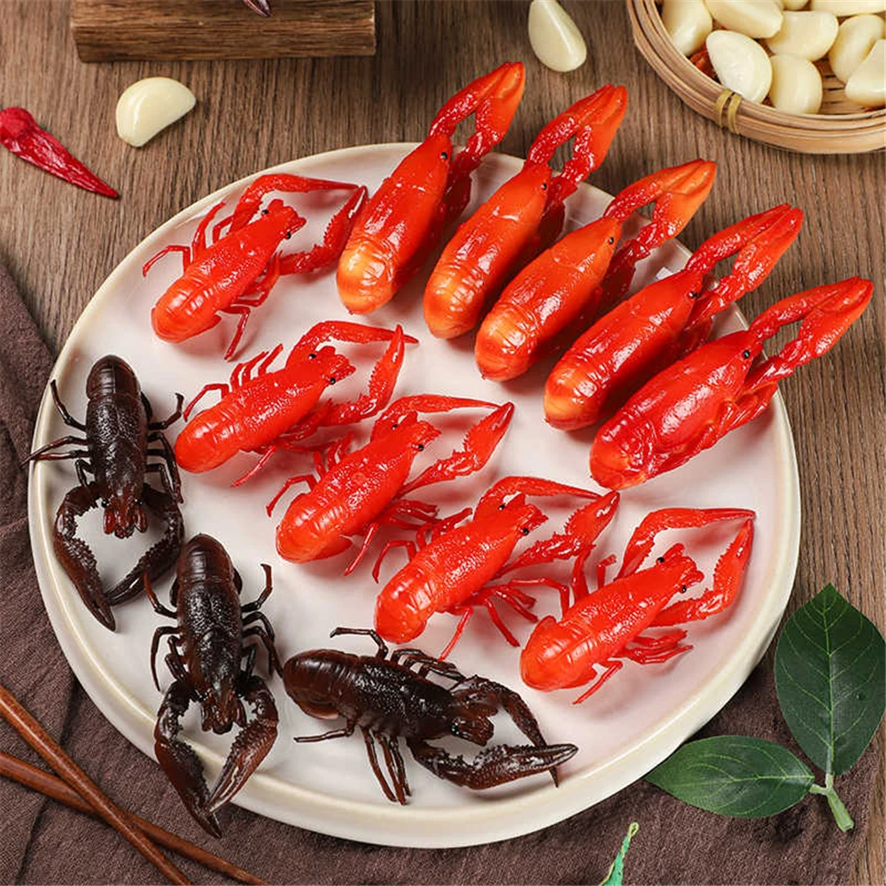 

5 Pcs/Lot props photography food Kitchen cabinet dining room hall restaurant decor fake Simulation artificial crayfish shrimp