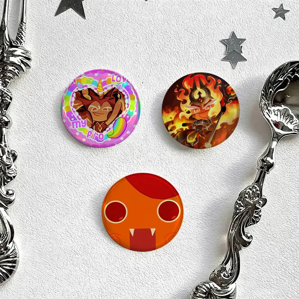 Fire S-Spirit Cookie Run   Animals Funny Brooches Badge Backpack Clothes Gift Accessory