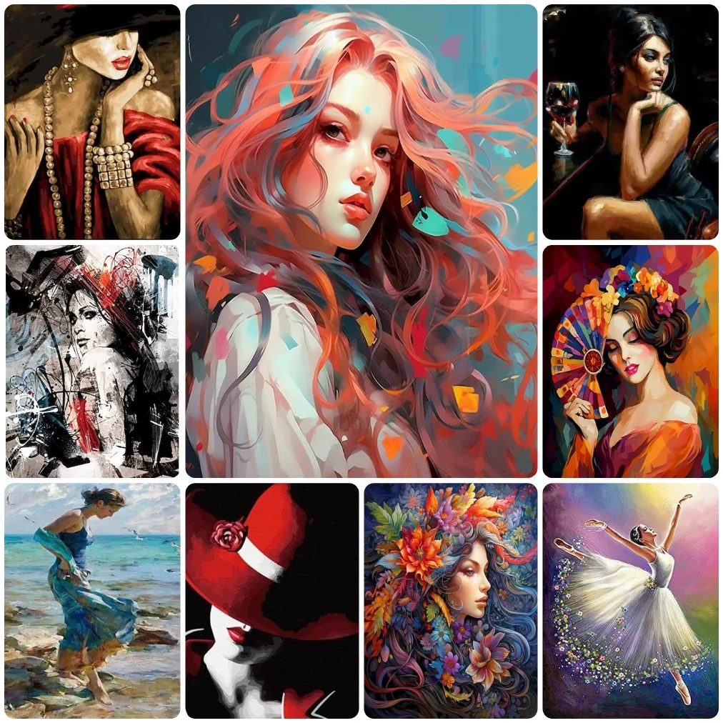 

Chic Lady & Seaside Scenery Jigsaw Puzzle, Beautiful Landscape Jigsaw Puzzle Fashion & Natural Beauty Home Wall Decor