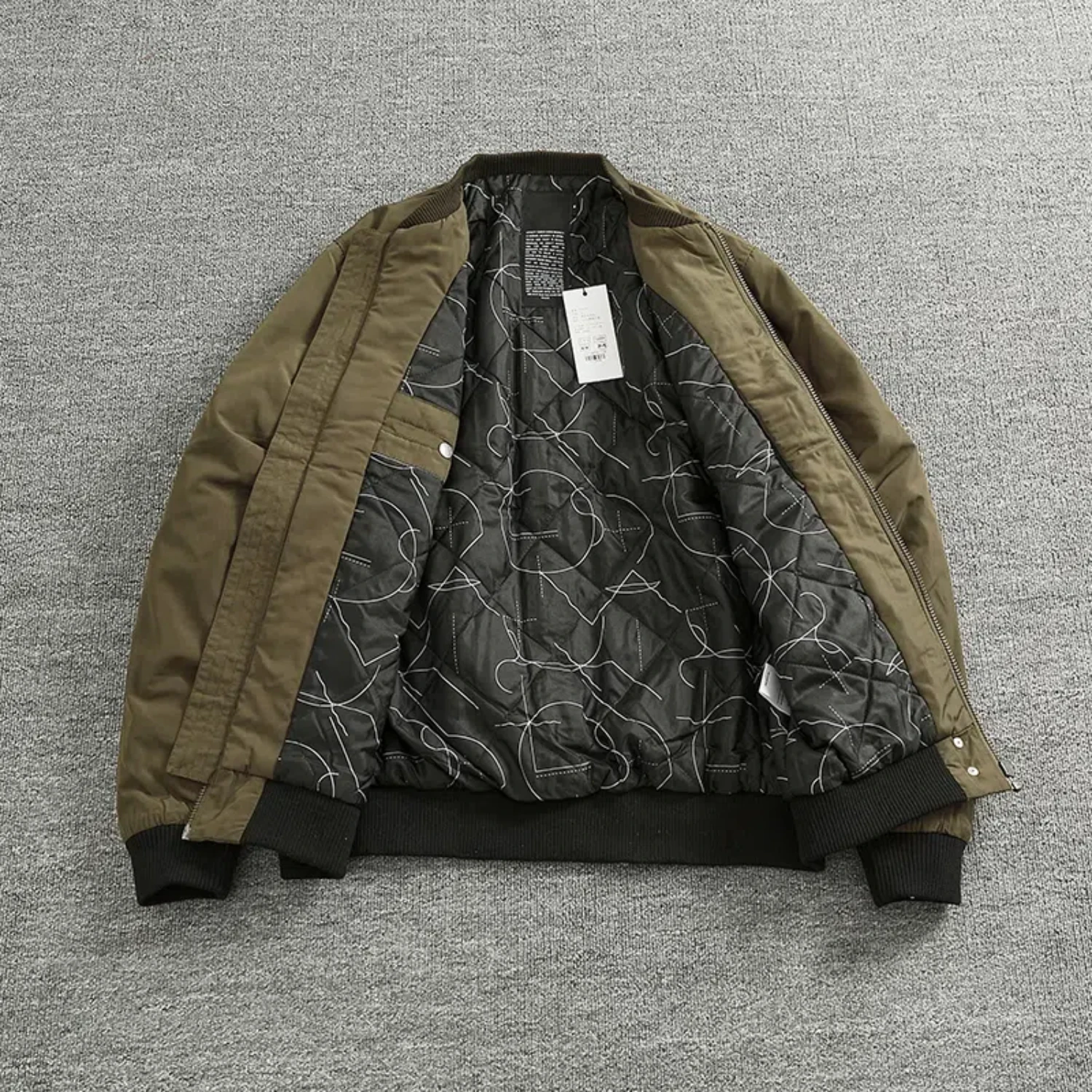 Baseball collar casual jacket quilted cotton pocket cargo jacket inside men's fall/winter jacket