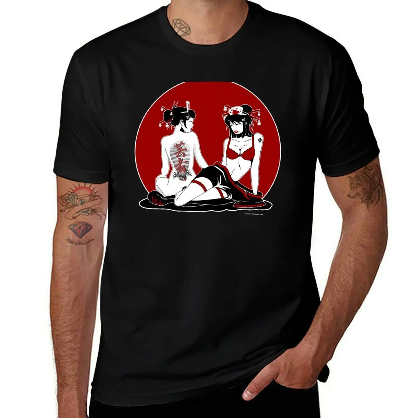 Geisha Pinup Six T-Shirt Breathable Sportswear for Men T-Shirt