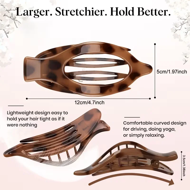 4-teiliges Set aus großen, flachen Haarnadeln für Damen, französische Haarspangen mit flacher Oberseite, modische Haaraccessoires – Detail 6