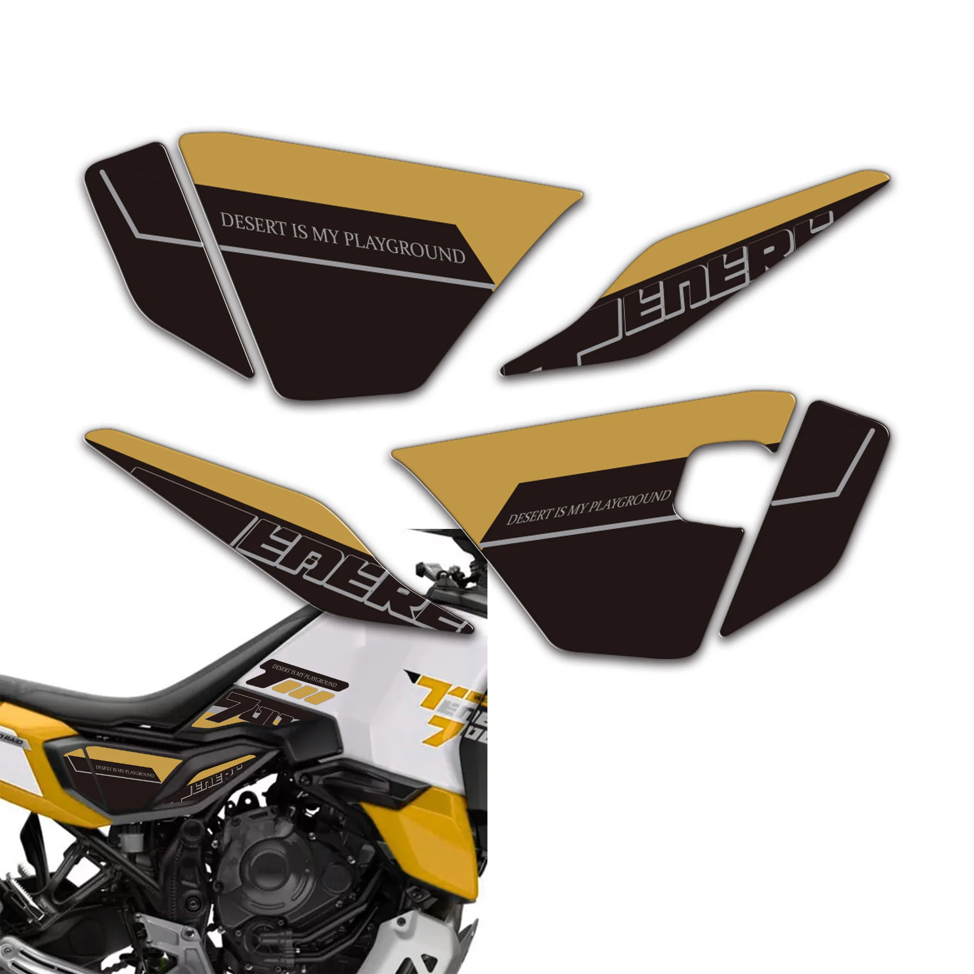 Motorcycle For Tenere 700 World Raid T7 2026 Fuel Tank Cap Grips Knee Fairing Fender Protector Stickers Decals Rally Adventure A