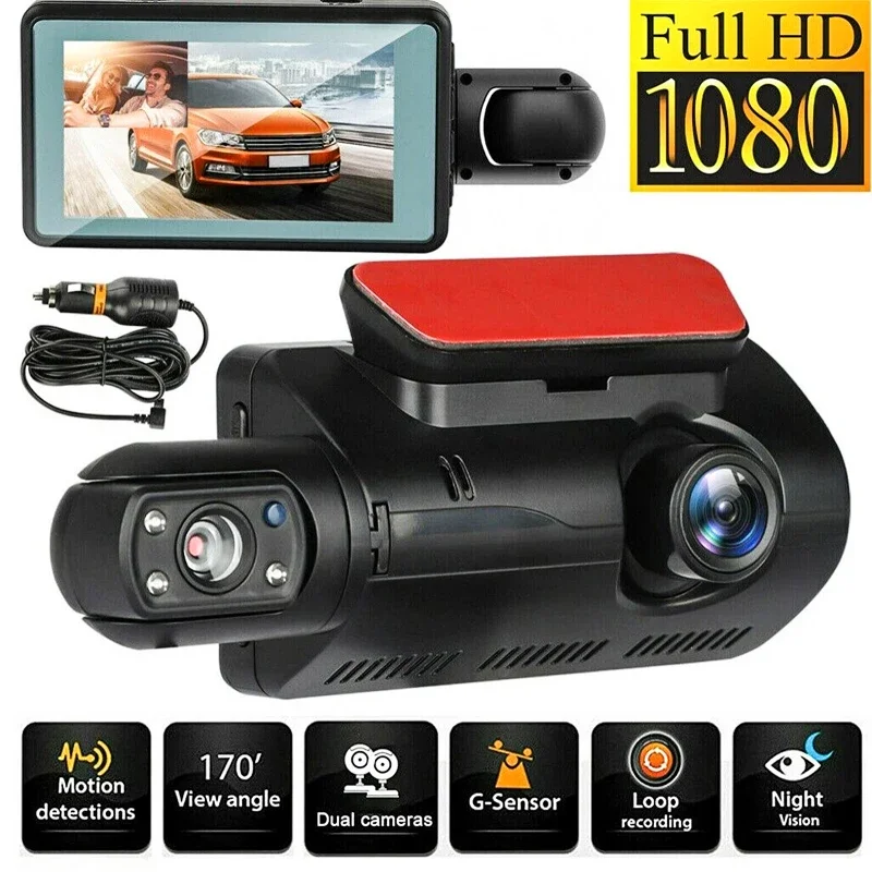 Dvr 3 In 1 Dash Cam Dual Lens Camera Регистраторы На Авто Car Driving Recorder With Rear View Camera Night Vision Loop Recording