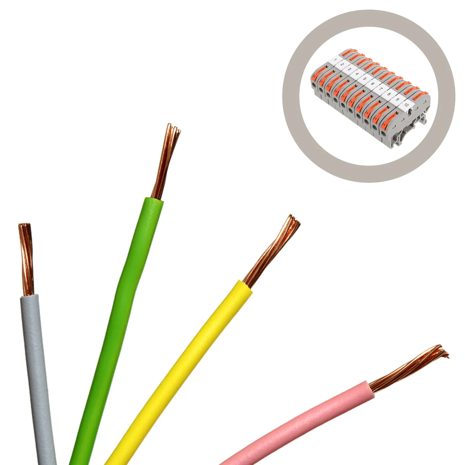 

10 комплектов клеммных колодок на DIN-рейку с рычажным механизмом, электрические соединительные блоки для оборудования и комплексных систем