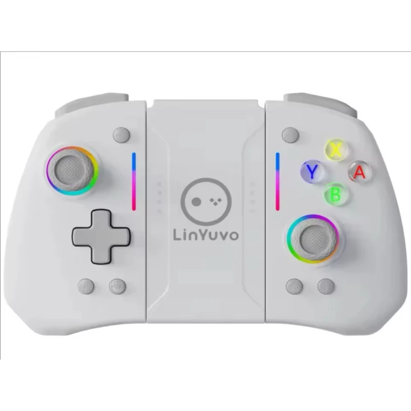 

Linyuvo For Switch/OLED Split Bluetooth Controller Colorful RGB Light Belt Dual Motor Wireless Gaming Hand Low Latency