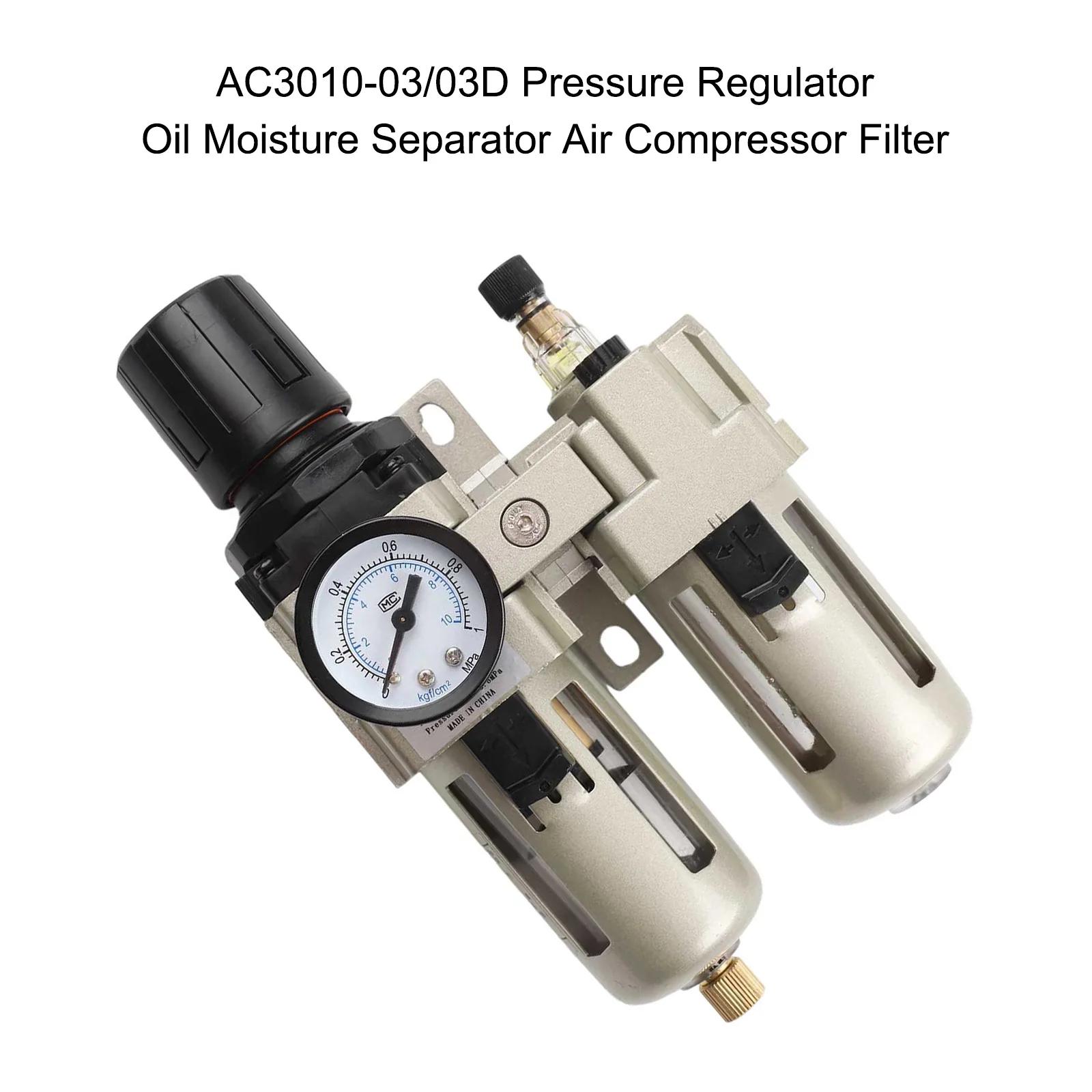 

AC30100303D Air Compressor Pressure Regulator with Oil Moisture Separator for Efficient Pneumatic Tool Operation