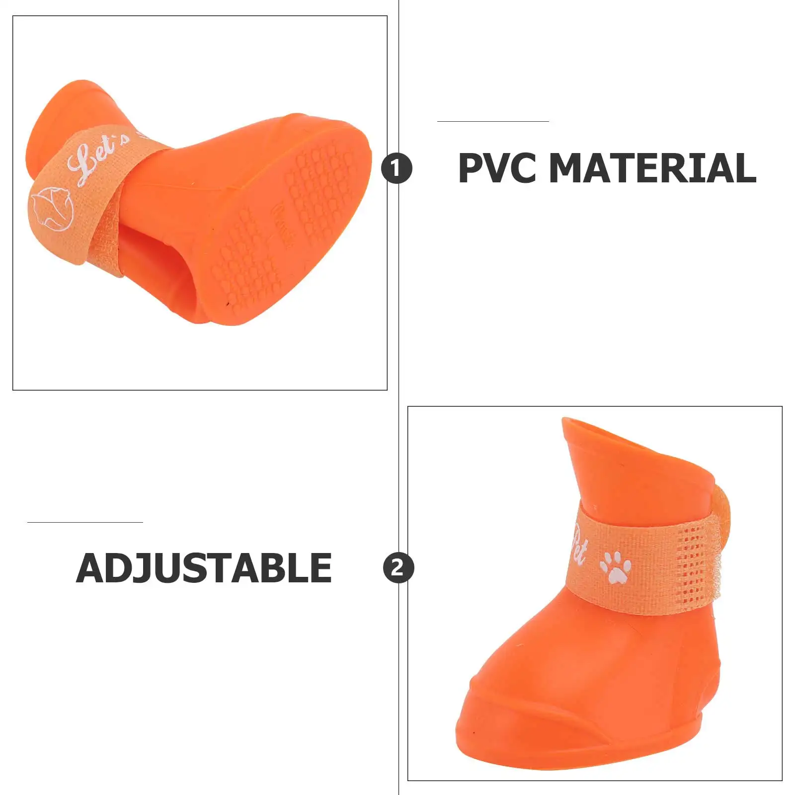 

Pet Dog Rain Boot S Orange PVC Material Waterproof Anti-Slip Comfortable Easy to Put on and Take Off Pet Rain Boot
