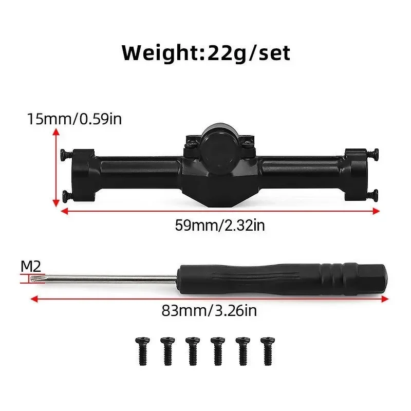 Metal Front & Rear Integrated Portal Axle for Axial 1/30 SCX30 Wrangler/Ford Bronco/Chevrolet K10 RC Cralwer Upgrade Patrs