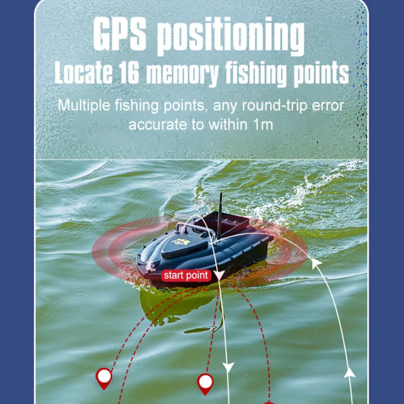 600M 16 GPS Auto Return Remote Control Fishing Boat 2.4G Lighting Smart Sonar Waterproof Cruise Control High Speed RC Bait Boat